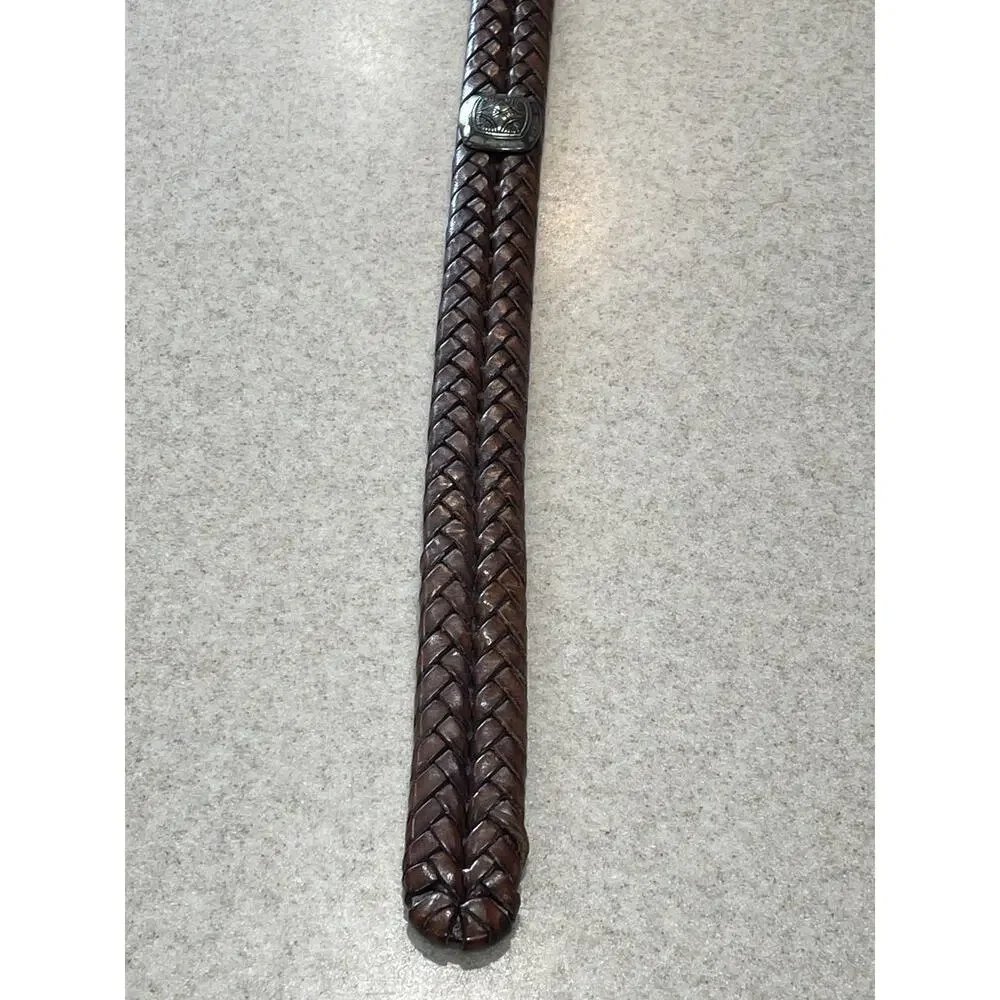 Vintage Brighton Brown Leather Braided Belt -Q2108 Women’s Size Medium -30